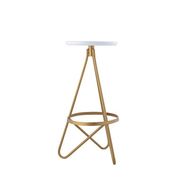 Spiroa 30" Modern Industrial Metal Backless Circular Bar Stool